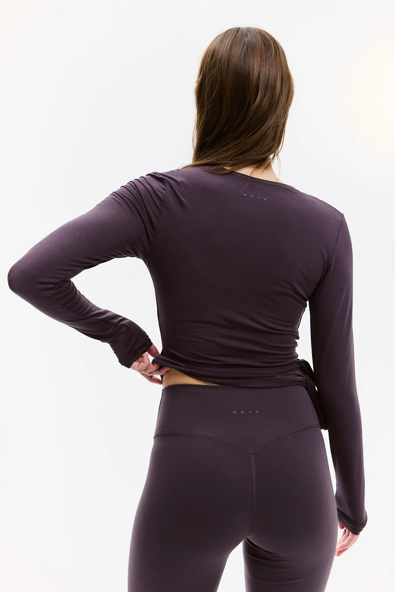 Haut de sport croisé en modal