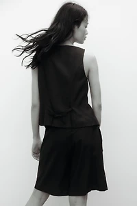 Linen-Blend Bermuda Shorts