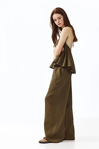 Straight-Leg Muslin Pants