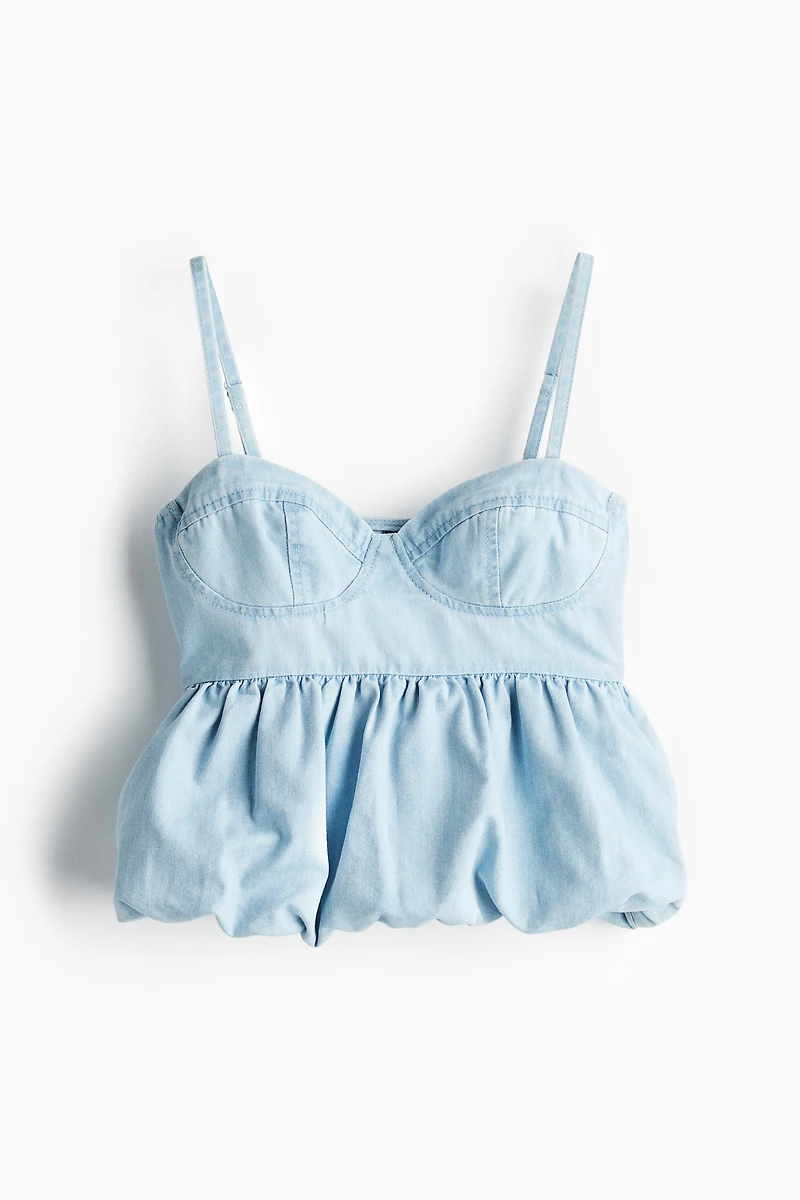Denim Bustier-Style Top