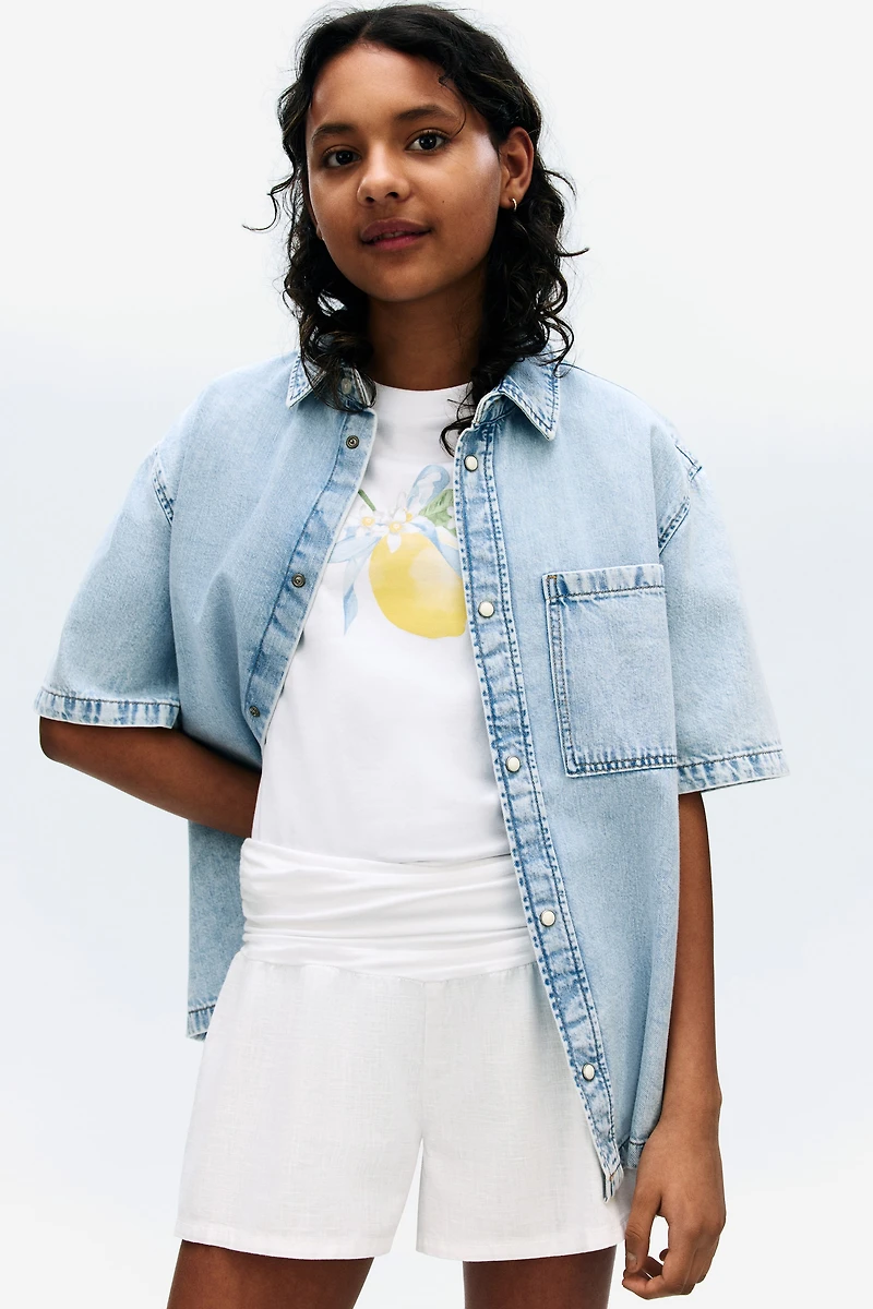 Linen-Blend Shorts