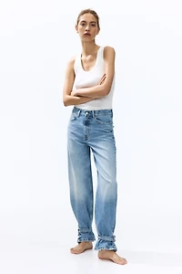 High-Waist Barrel-Leg Ankle Jeans