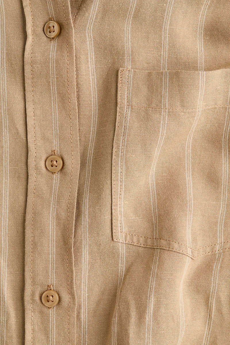 MAMA Linen-Blend Shirt