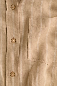 MAMA Linen-Blend Shirt