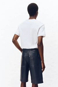Ribbed Cotton T-Shirt