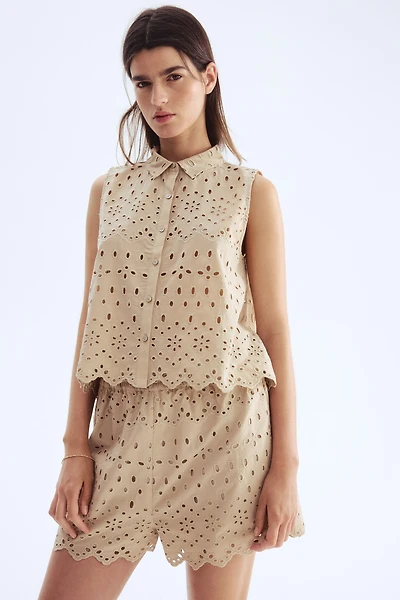Eyelet-Embroidered Shorts
