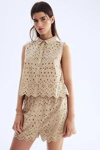 Eyelet-Embroidered Shorts