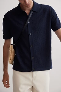 Regular-Fit Textured-Knit Shirt