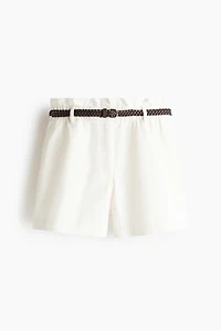Belted Twill Shorts