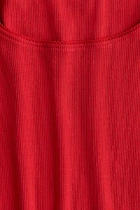 Picot-Trimmed Ribbed Top