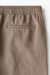Regular-Fit Linen Shorts