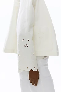 Twill Jacket with Eyelet Embroidery