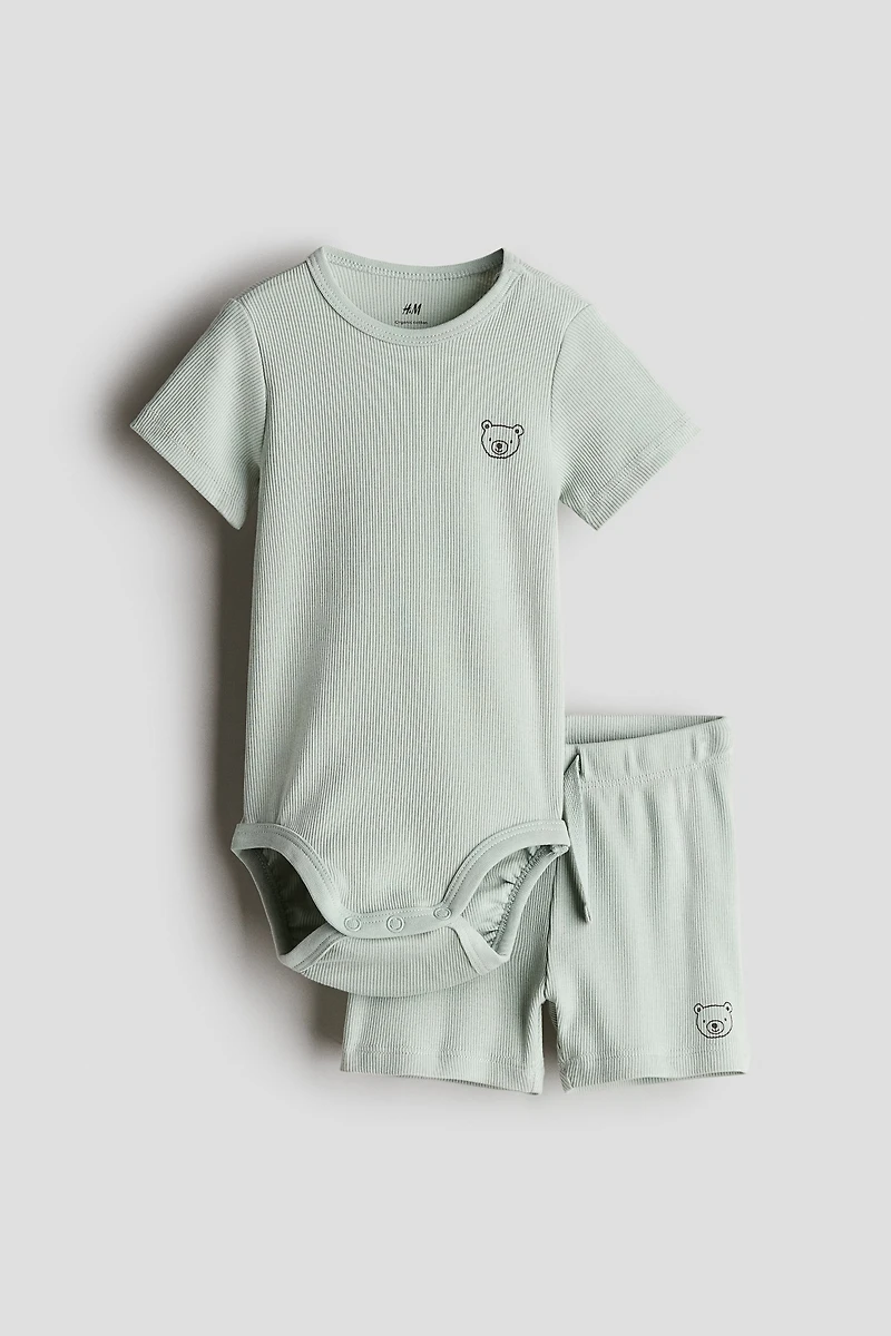 2-piece Ribbed Cotton Set