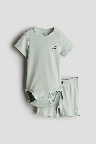 2-piece Ribbed Cotton Set