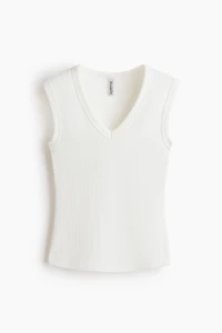 Ribbed V-Neck Tank Top