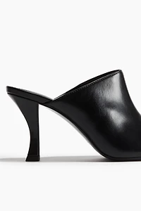Square-Toe Heeled Mules