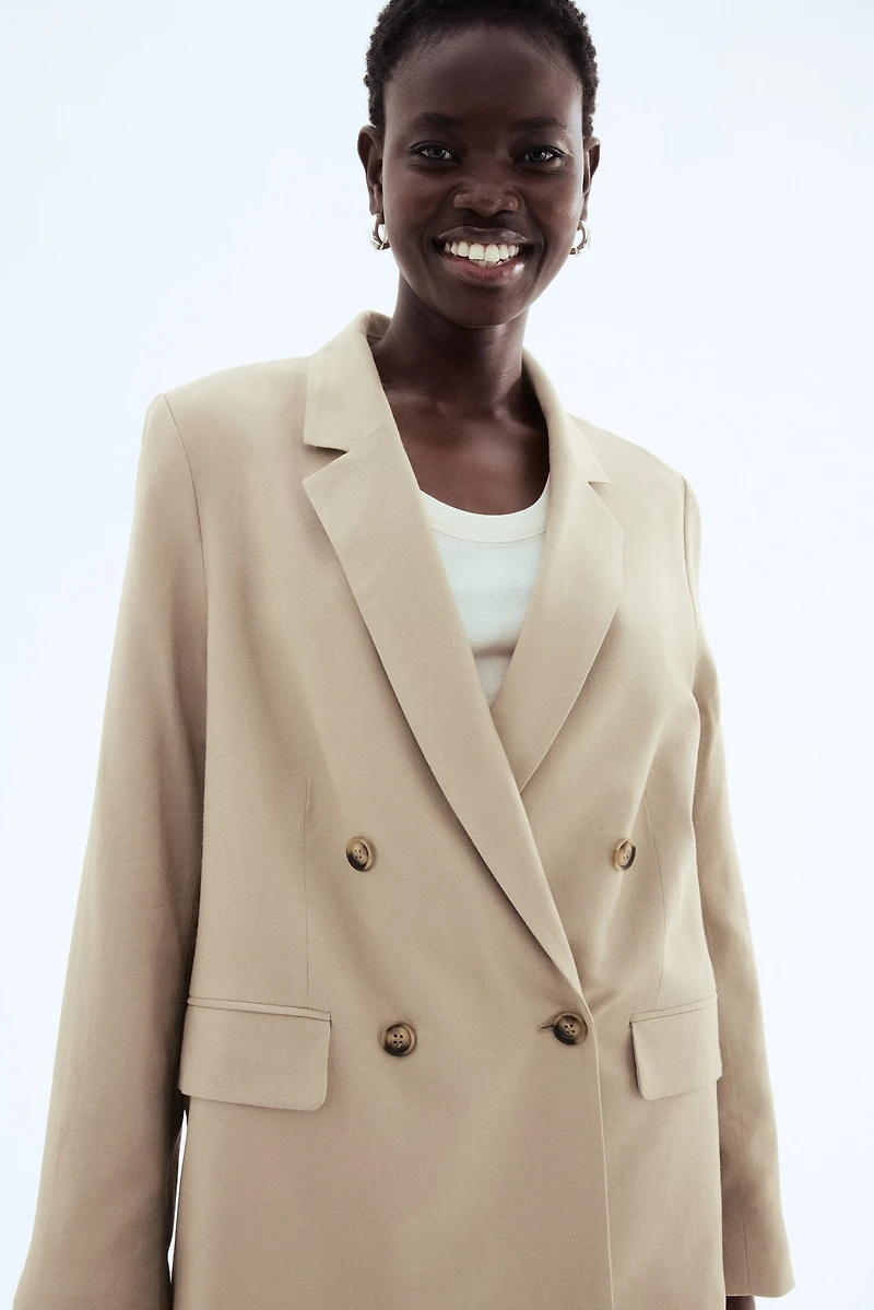 Linen-Blend Blazer