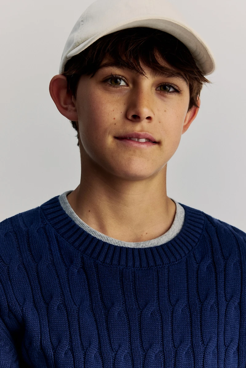 Cable-Knit Cotton Sweater