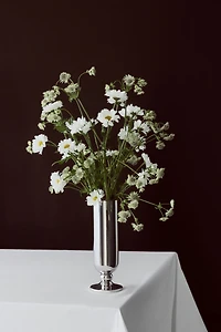 Large Footed Stainless Steel Vase