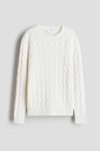 Cable-Knit Cotton Sweater