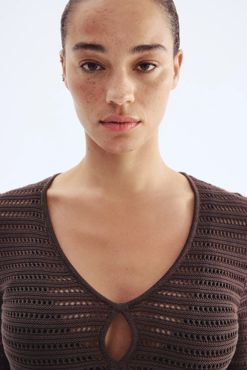 Pointelle-Knit Dress