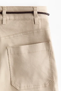 Linen-Blend Bootcut Pants