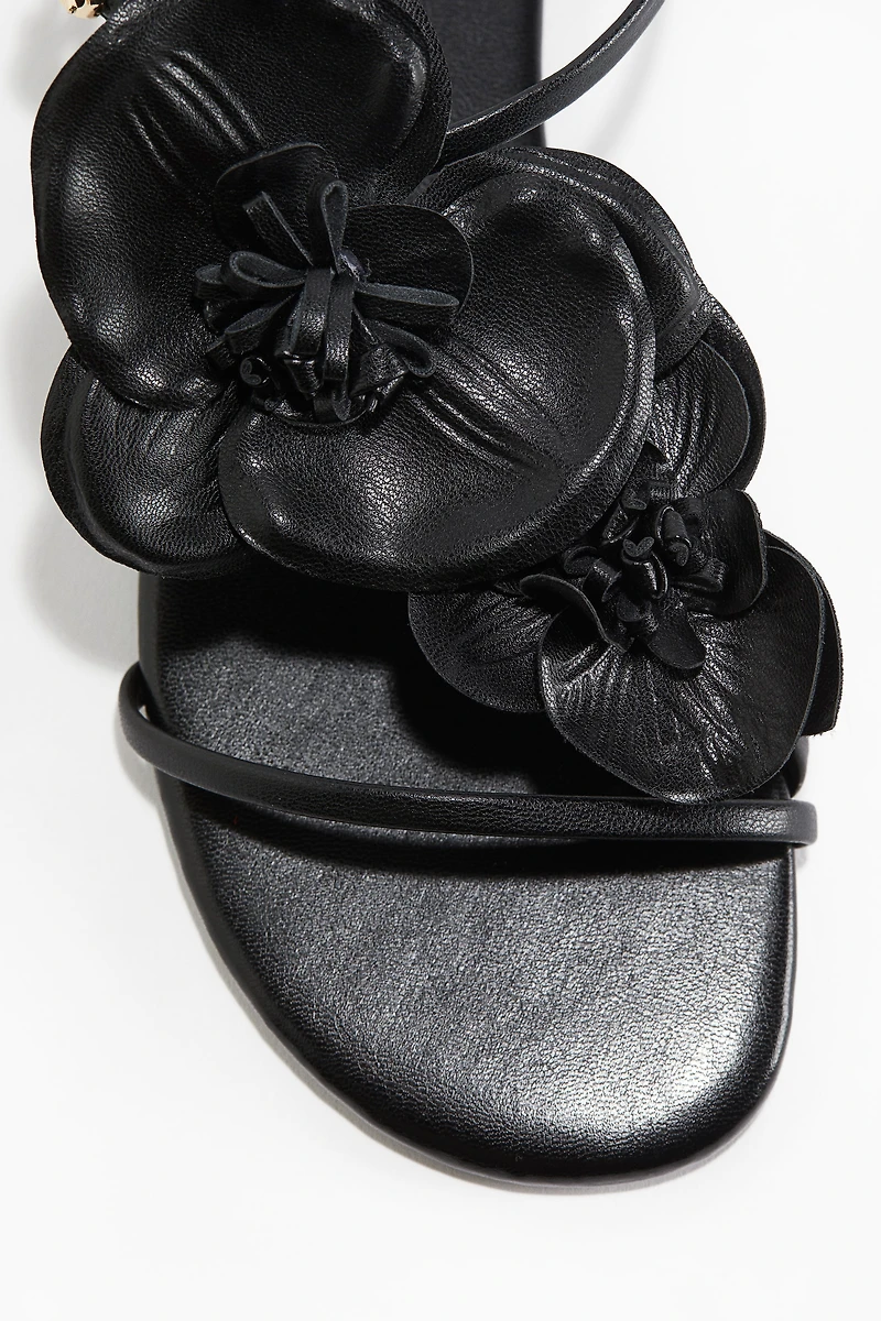 Appliquéd Strappy Sandals
