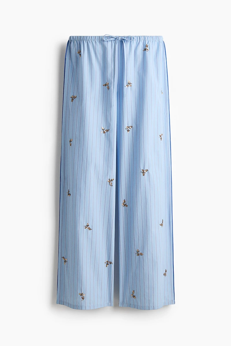 Embellished Cotton Pajama Pants