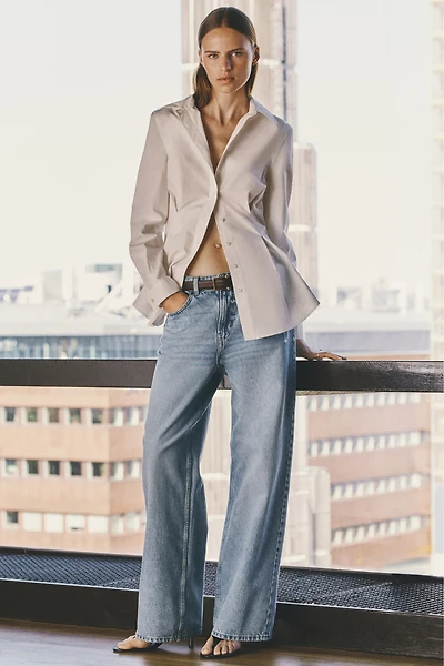 Wide-Leg Regular-Waist Jeans