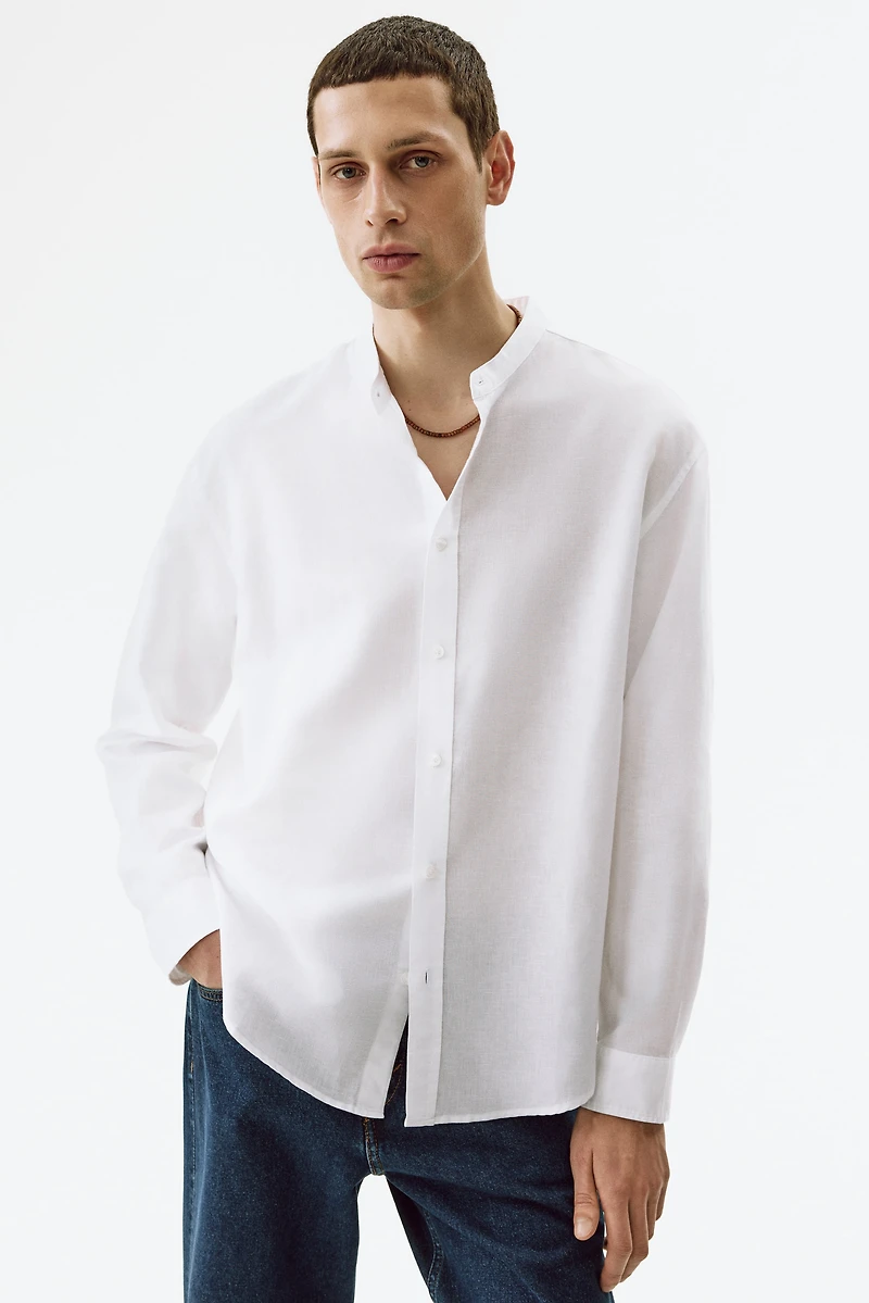 Chemise décontractée en lin mélangé