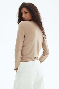 Draped Long-Sleeved Top
