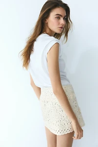 Appliquéd Mini Skirt