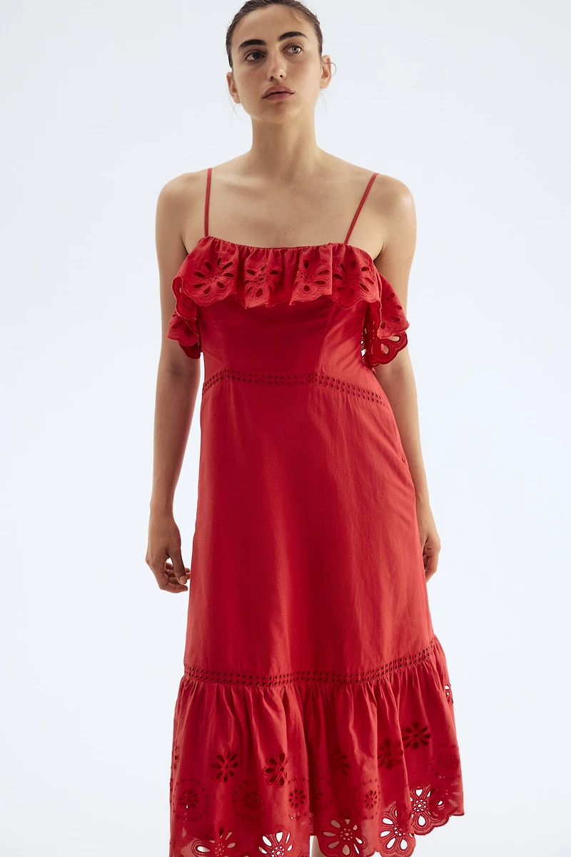 Cotton Dress with Eyelet Embroidery