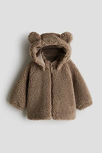 Veste à capuchon en tissu peluche