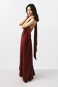 Maxi halterneck dress
