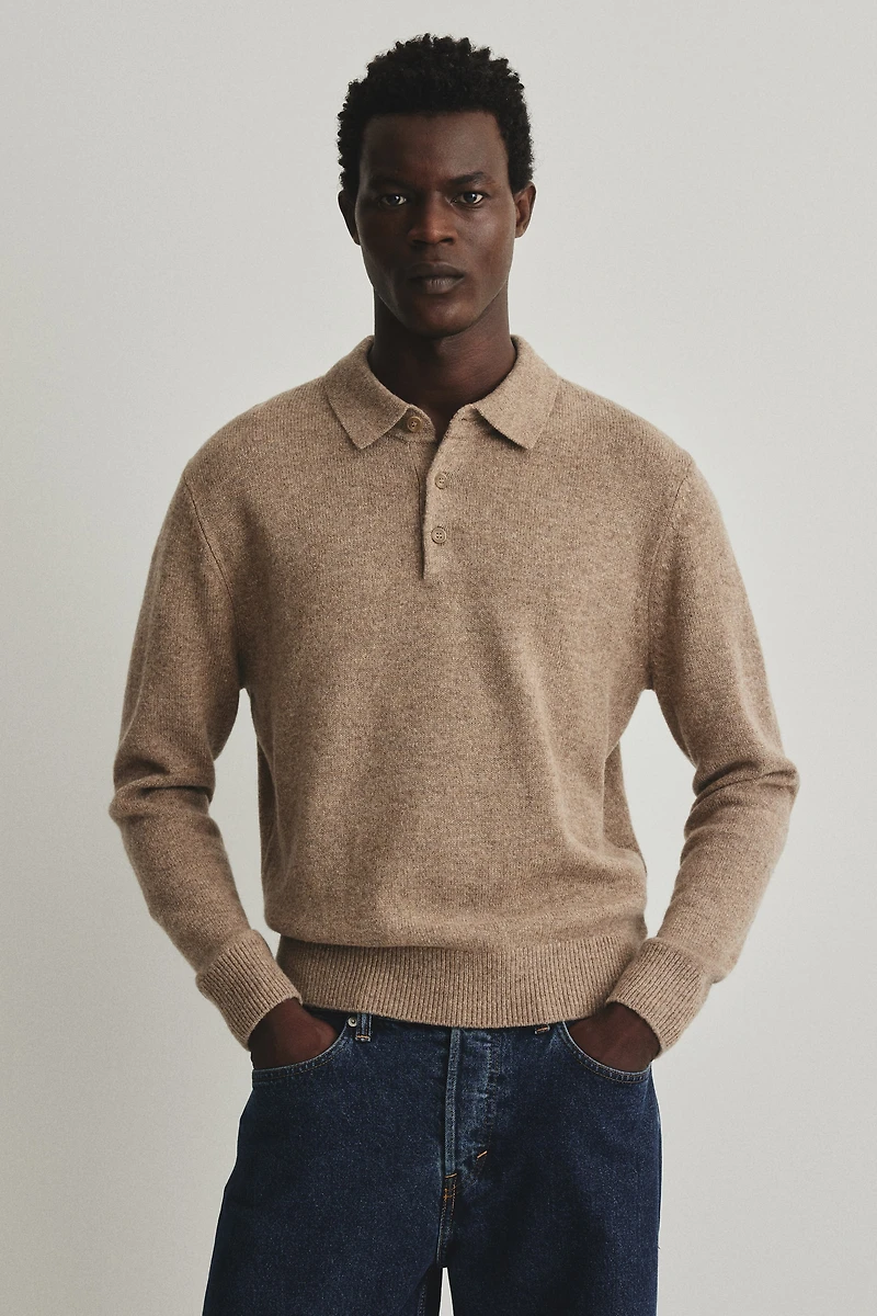 Regular-Fit Wool Polo Shirt