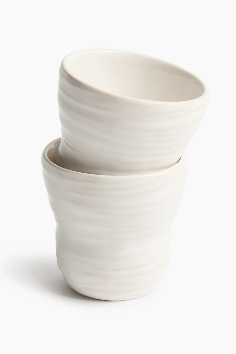 2-Pack Textured Stoneware Espresso Cups