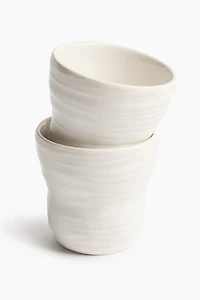 2-Pack Textured Stoneware Espresso Cups