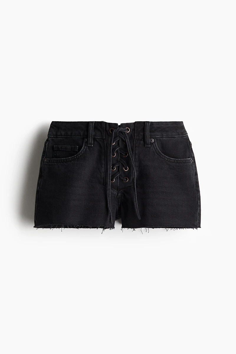 Denim Shorts with Lacing