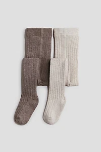 2-Pack Ribbed Tights