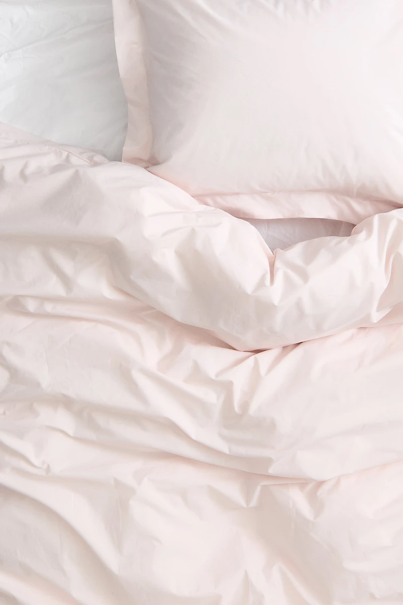 Twin Cotton Percale Duvet Cover Set