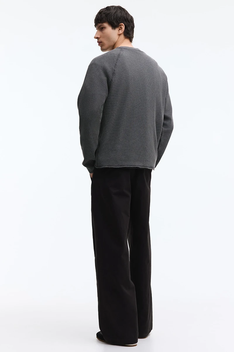 T-shirt gaufré classique avec manches longues