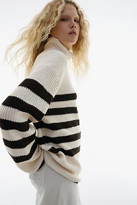 Chandail en maille épaisse avec col zippé