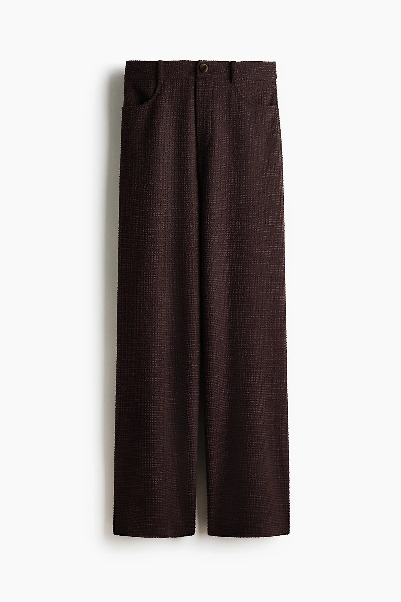 Wide-Leg Bouclé Pants