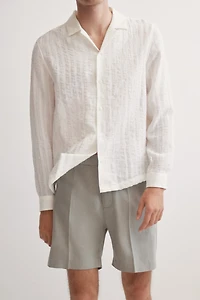 Regular-Fit Linen-Blend Shorts