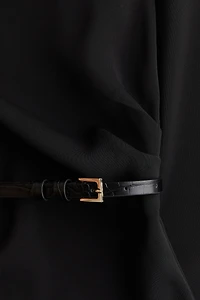 Belted One-Shoulder Dress