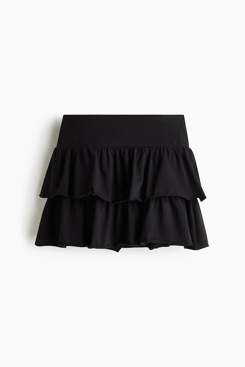 Tiered Jersey Mini Skirt