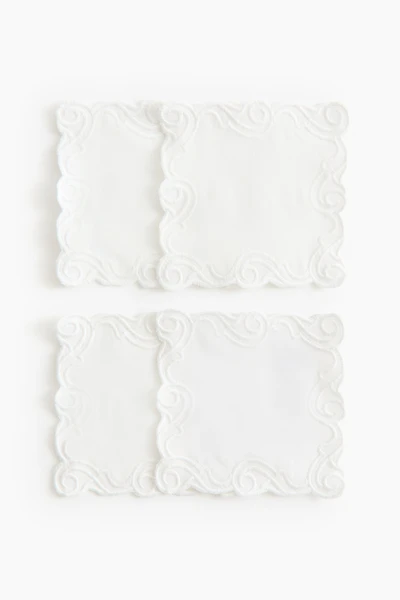 4-Pack Embroidered-Detail Coasters