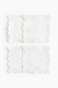 4-Pack Embroidered-Detail Coasters
