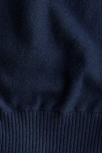 Batwing-Sleeved Fine-Knit Sweater